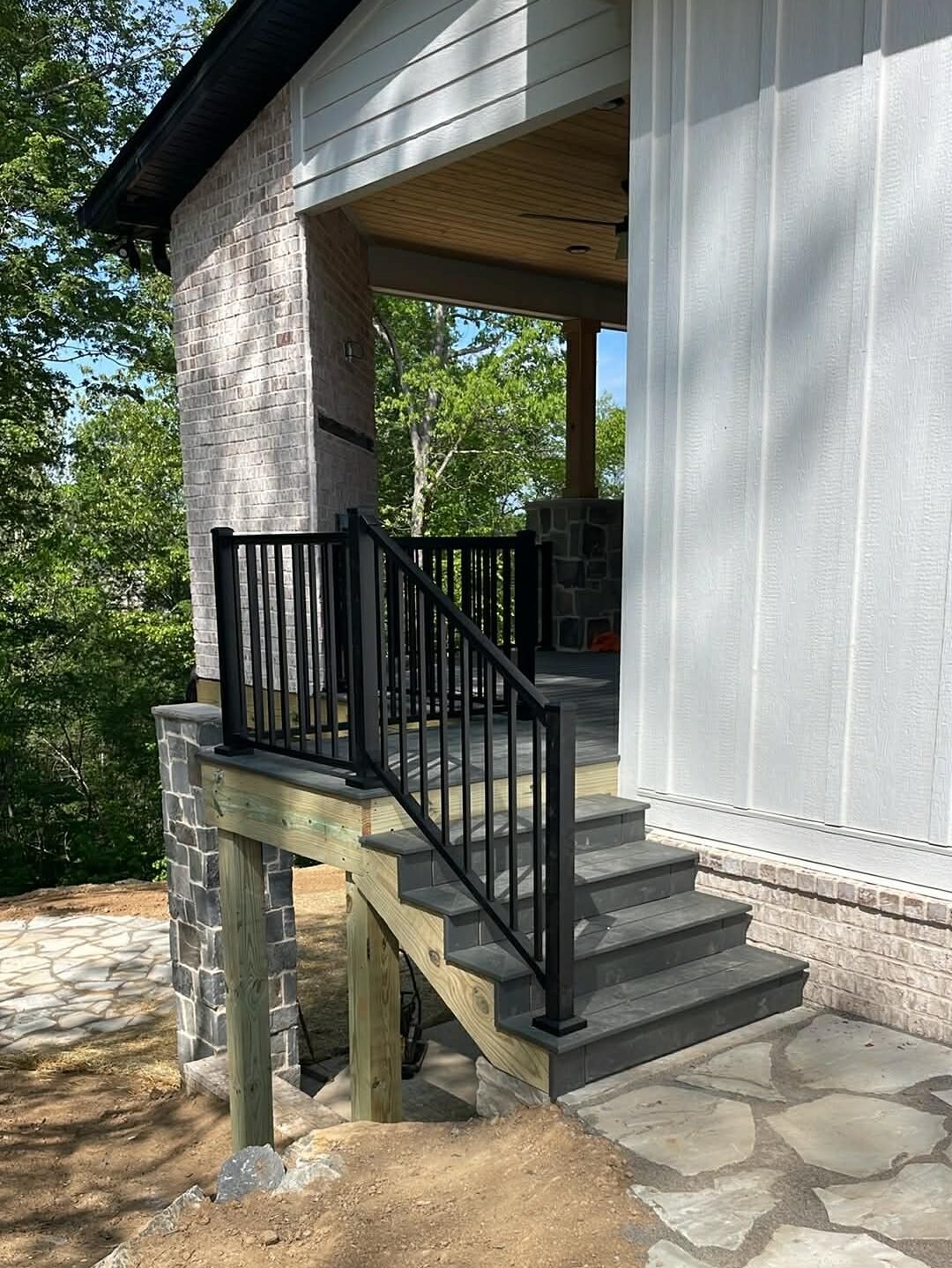 Trex stairs and railing installation